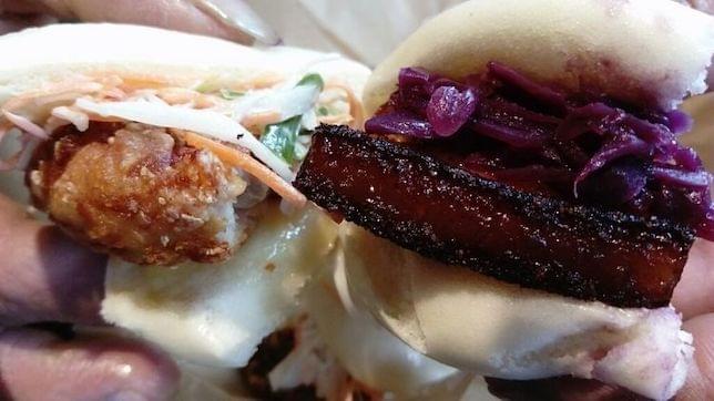 Chashu Pork Belly w/ braised red cabbage & mustard buns