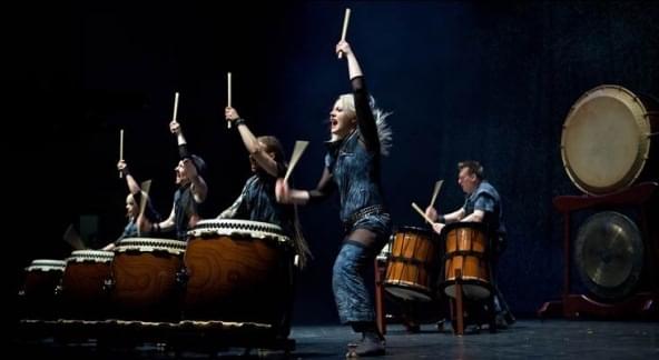 Mugenkyo Taiko Drummers performing on a stage