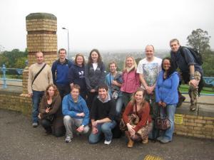 A group of people near ALexandra Palace, London